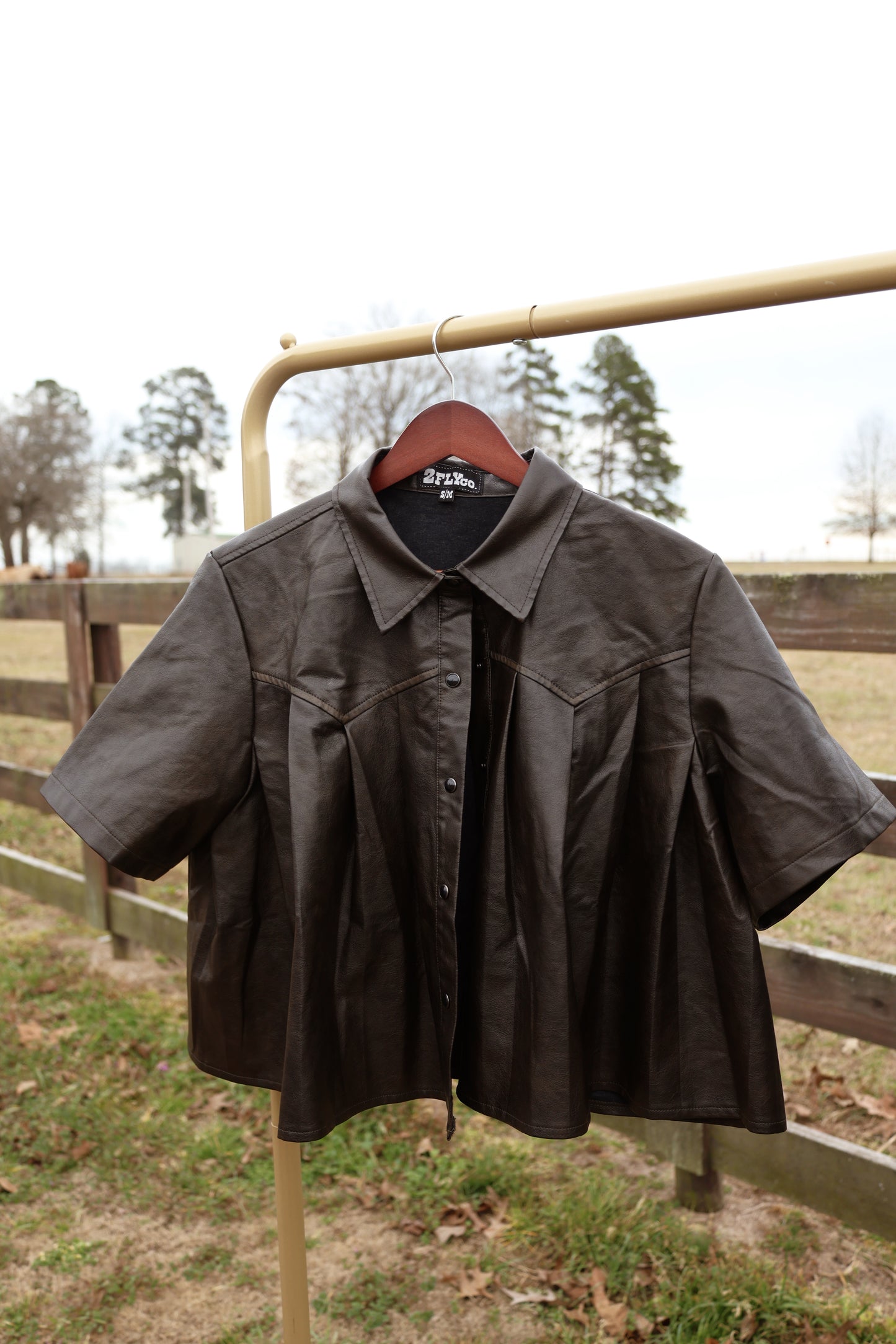 Desert Brown Leather Top