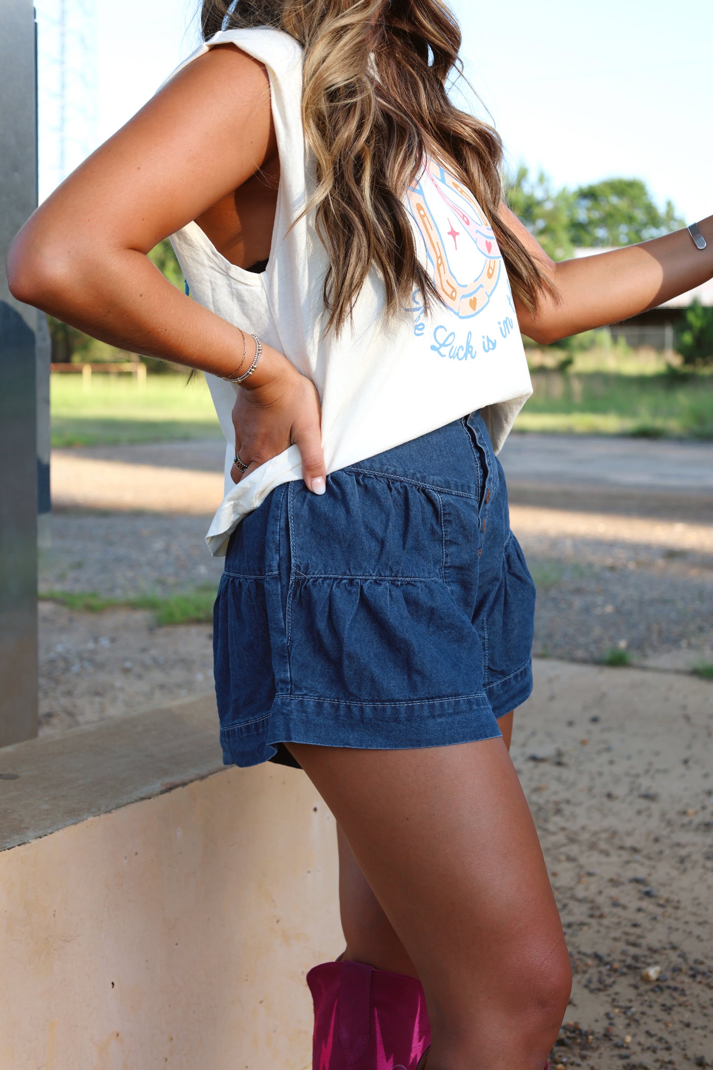Flowy Denim Shorts