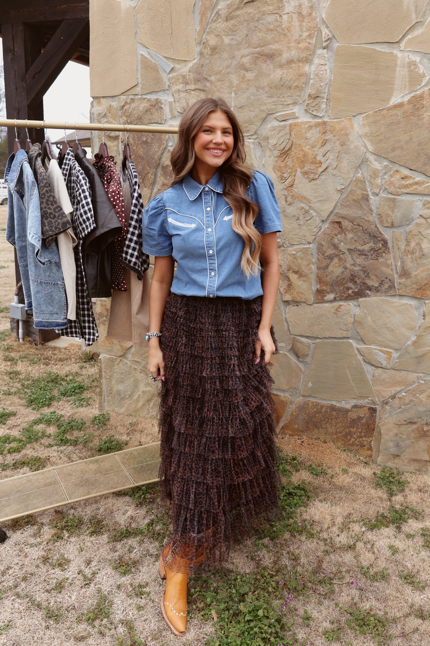 Denim Pearl Snap