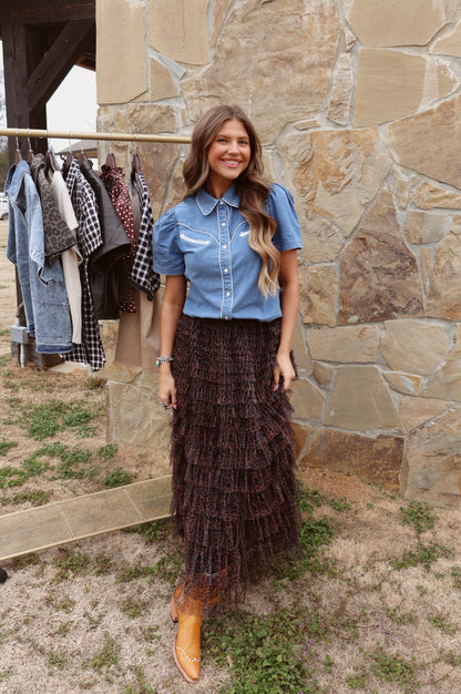 Denim Pearl Snap