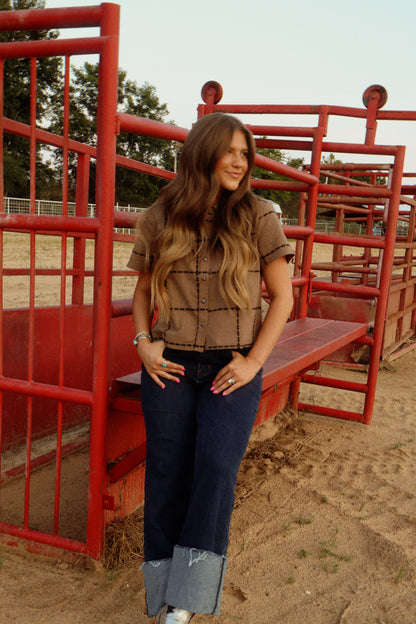 Snaffle Bit Button Up