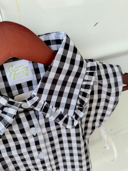 Black Gingham Collar