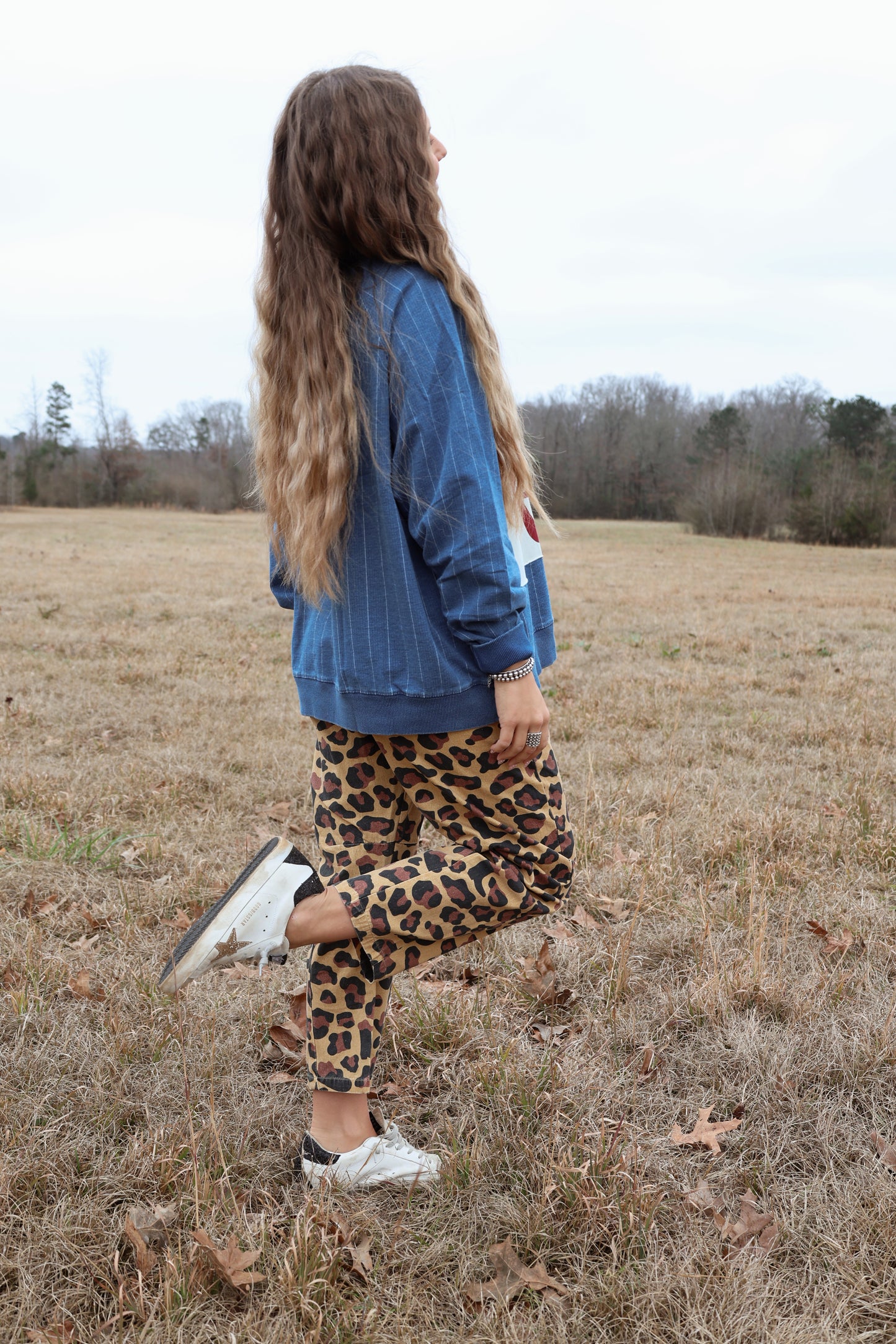 Varsity Denim Rodeo Sweatshirt