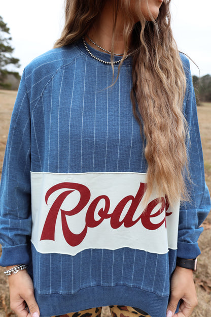 Varsity Denim Rodeo Sweatshirt
