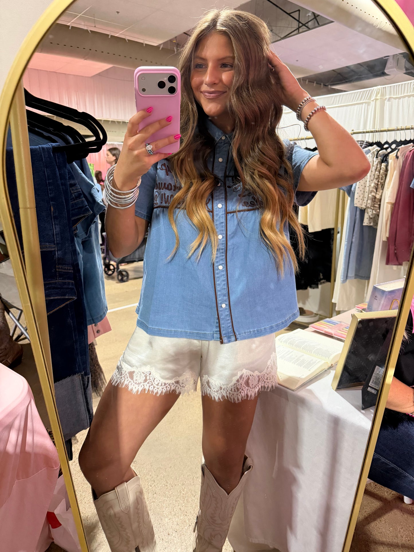 Callie Silky Lace Shorts