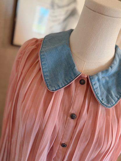 Paisley Pink Denim Blouse