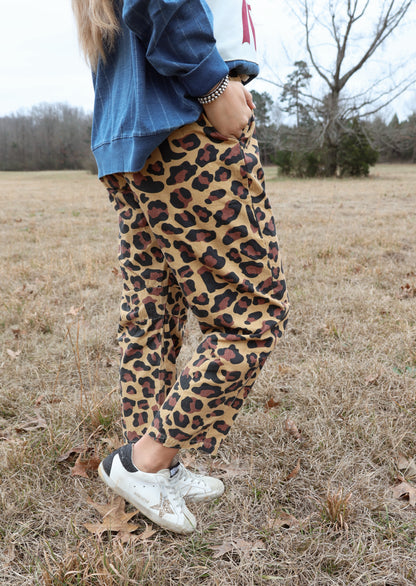 Cheetah Barrel Joggers