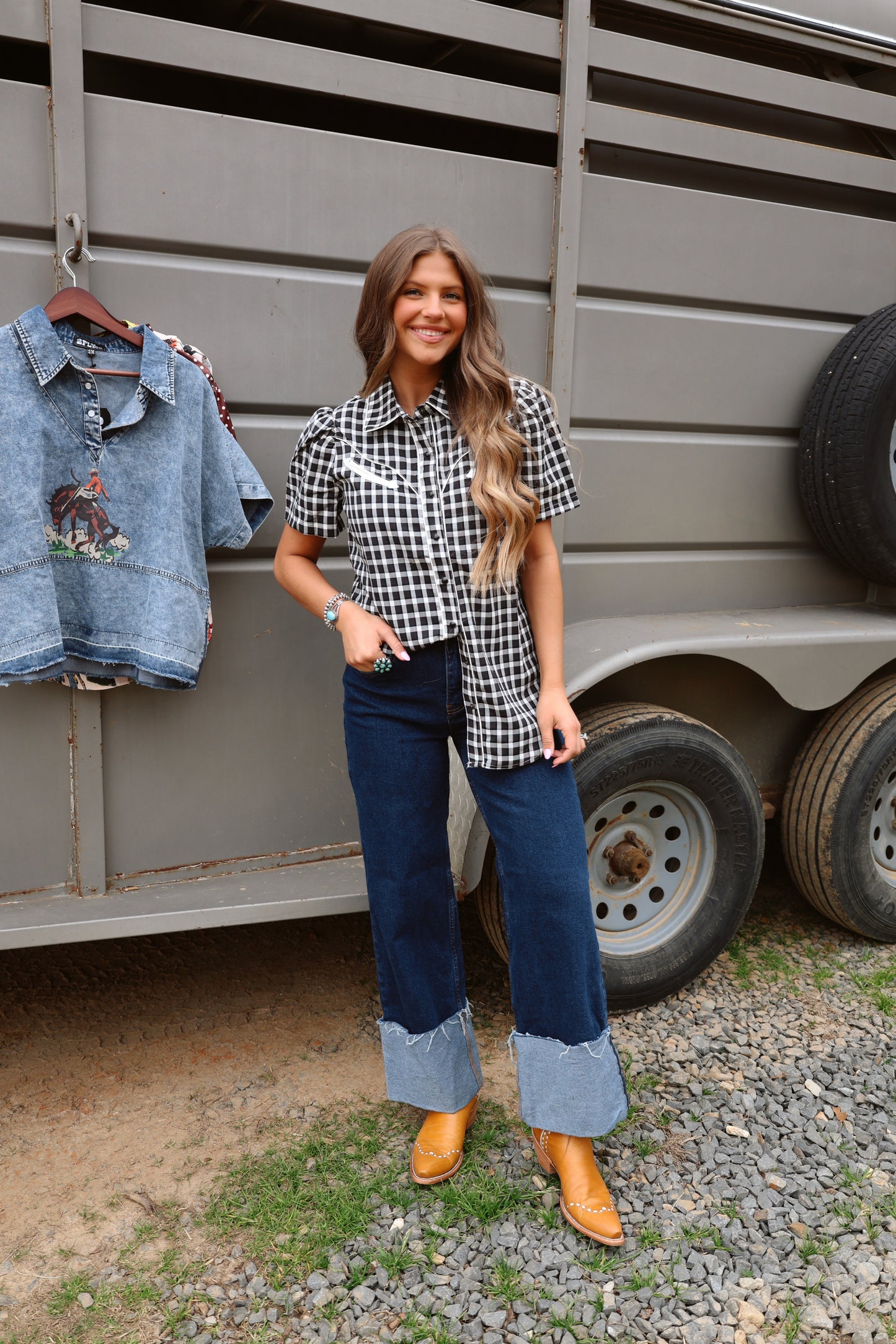 Gingham Pearl Snap