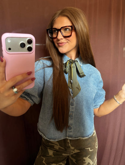 Daisy Denim Top