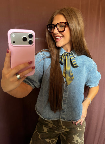 Daisy Denim Top