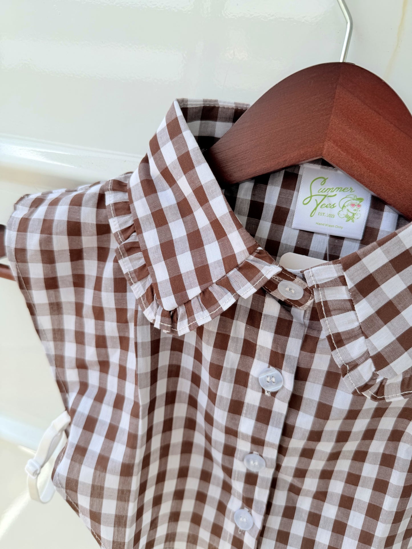 Brown Gingham Collar