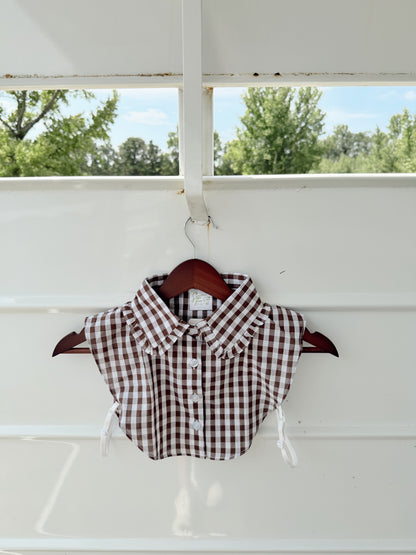 Brown Gingham Collar