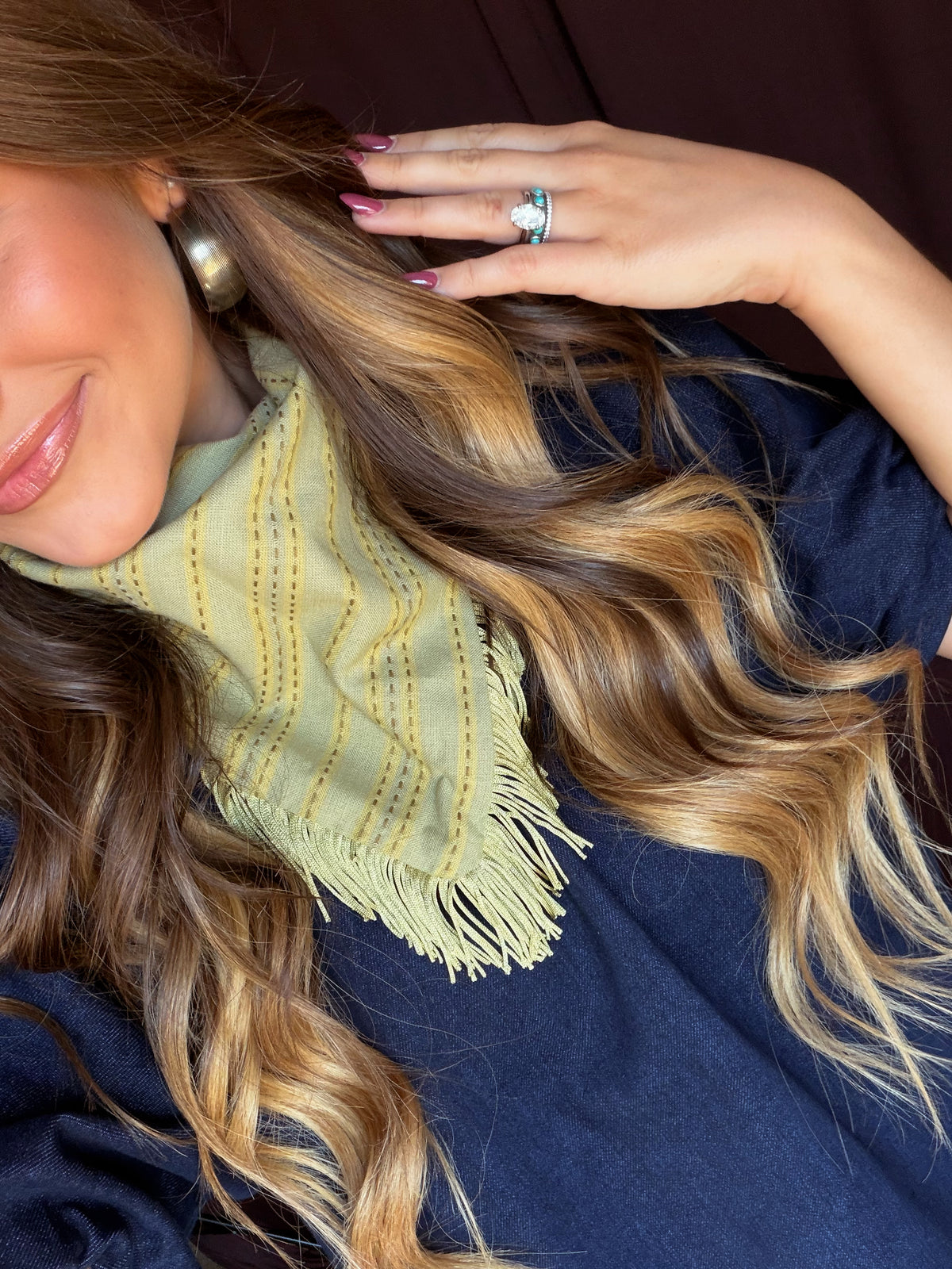 Sage Green Fringe Bandana