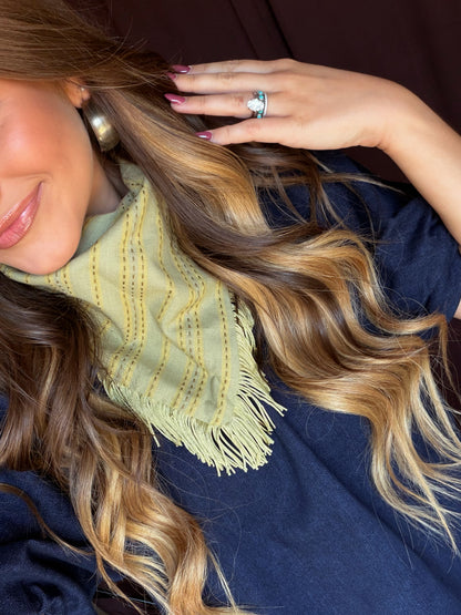Sage Green Fringe Bandana