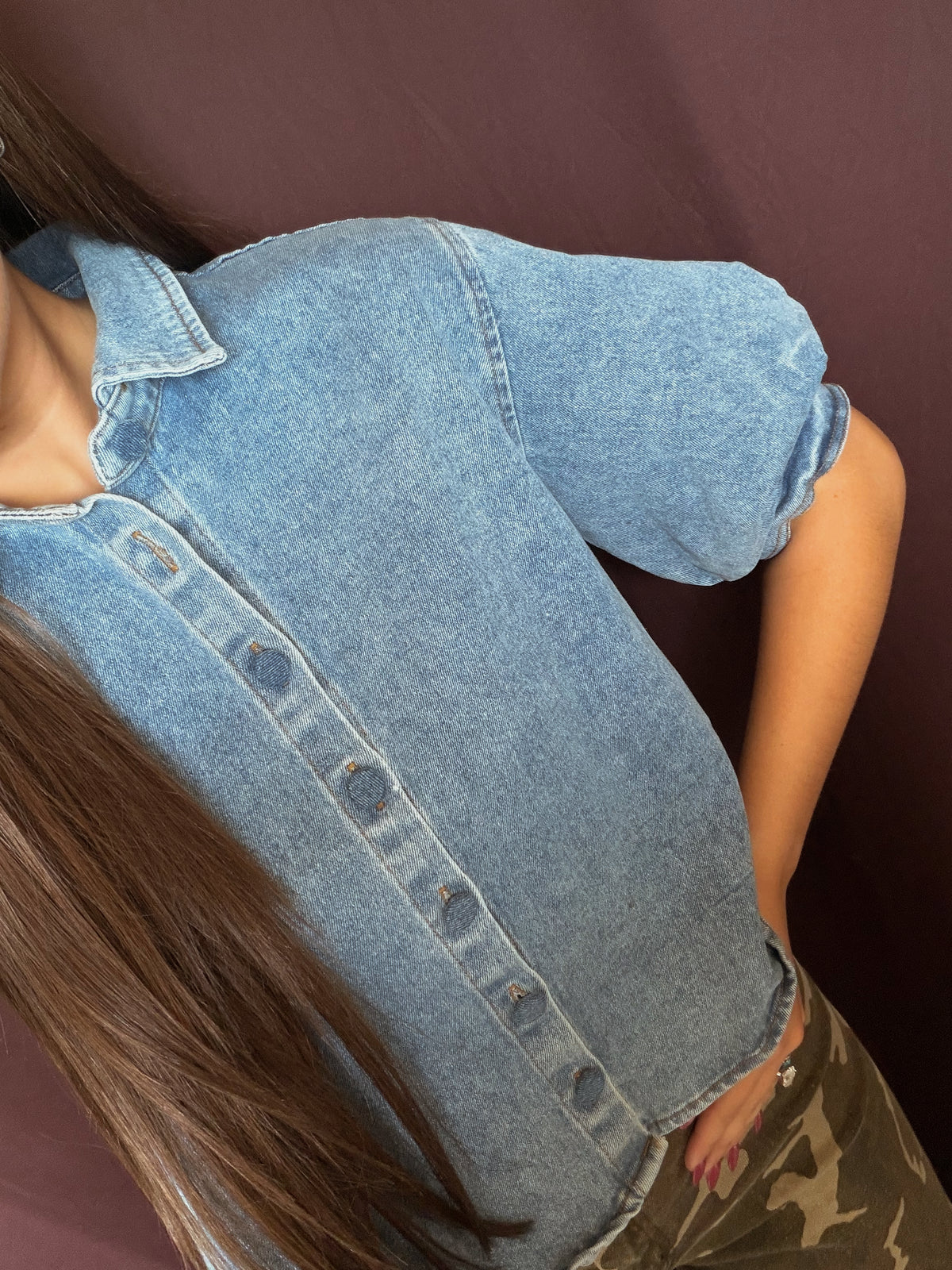 Daisy Denim Top