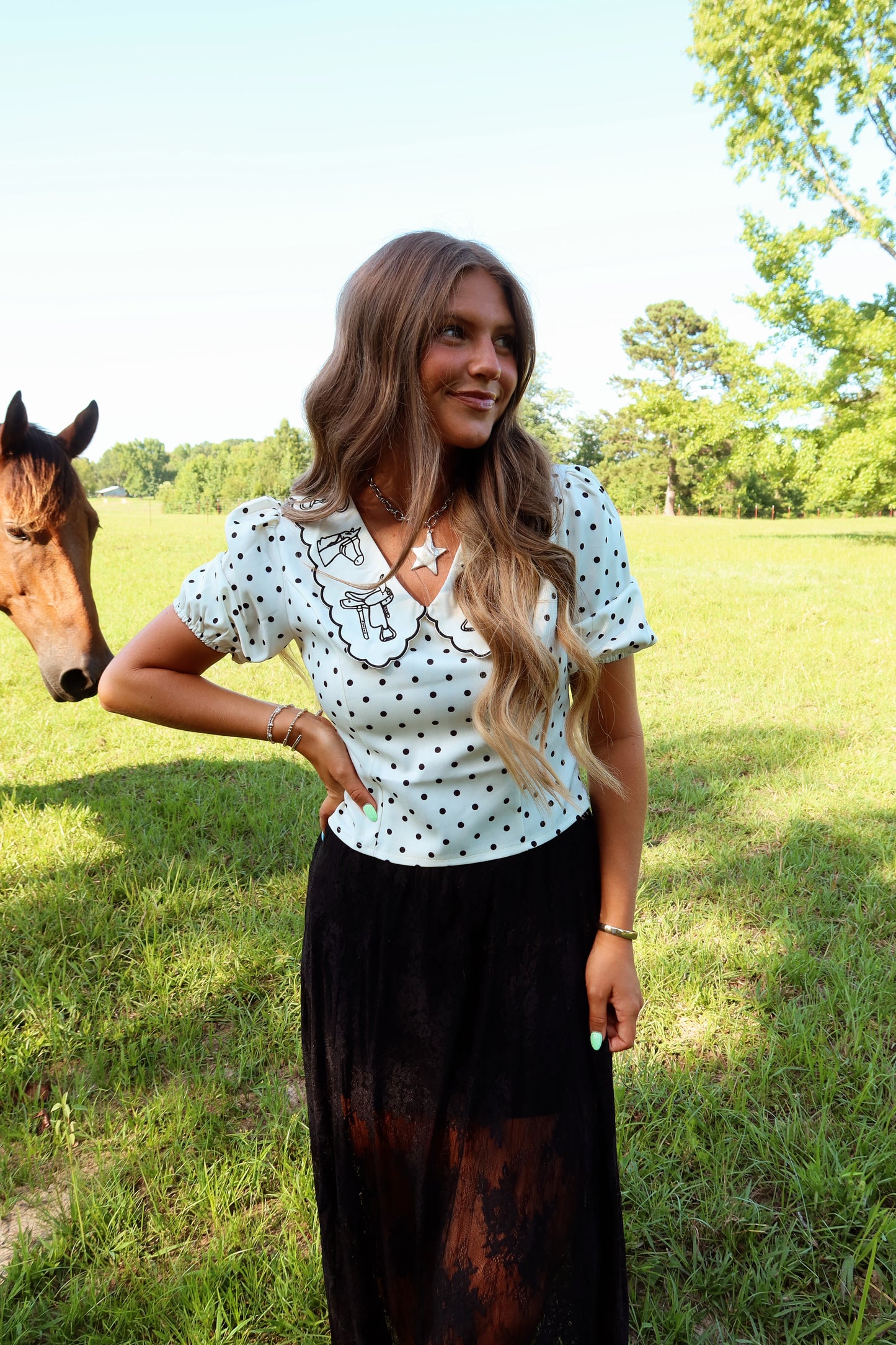 Saddle Up, Polka Dot Top