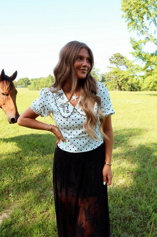 Saddle Up, Polka Dot Top