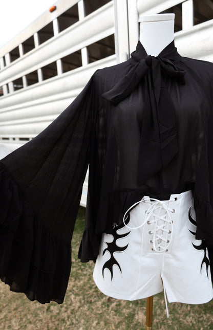 High-Low Black Blouse