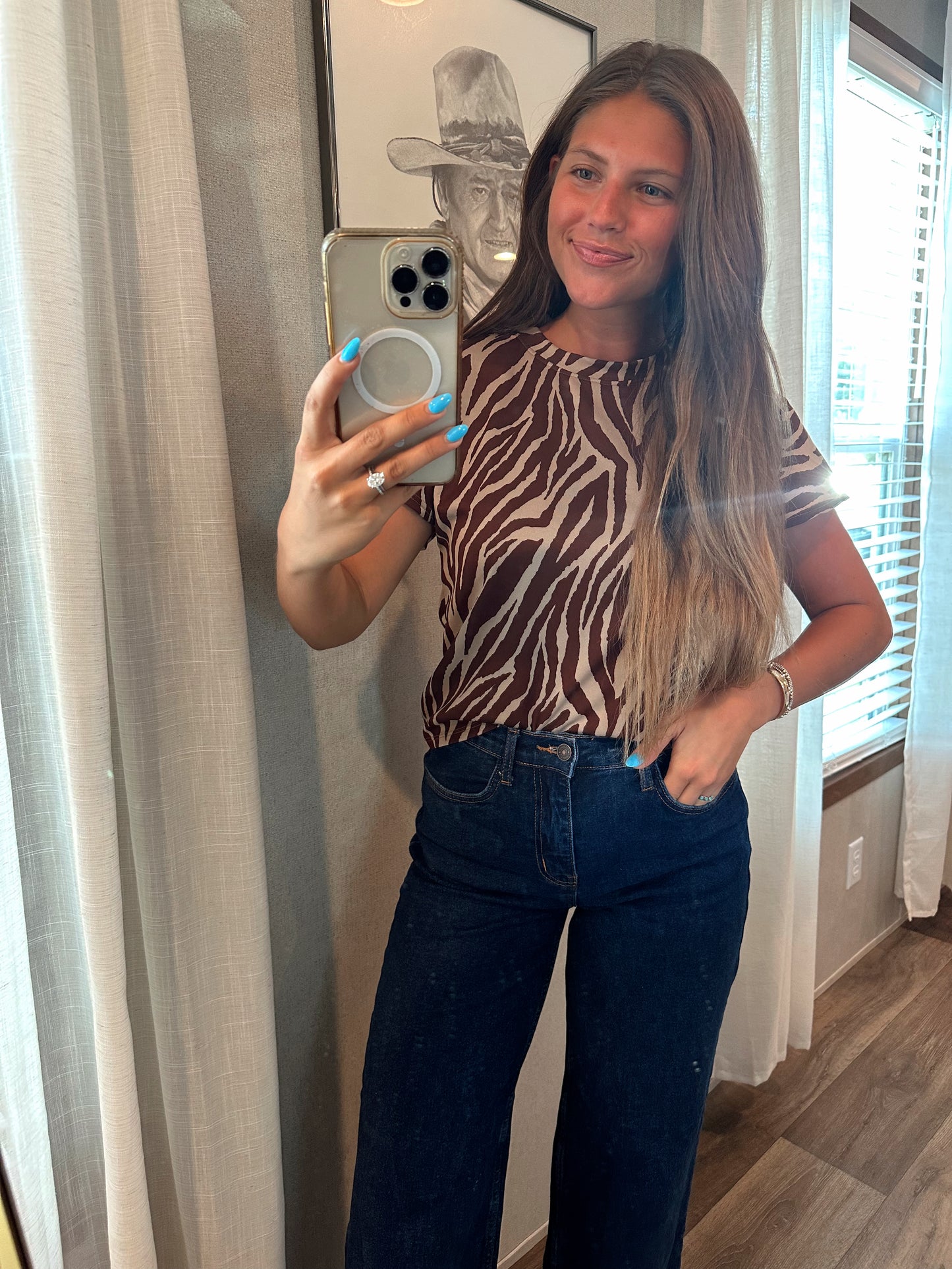 Buckskin Zebra Top