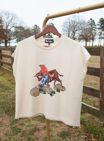 Steer Wrestling Ribbed Tee