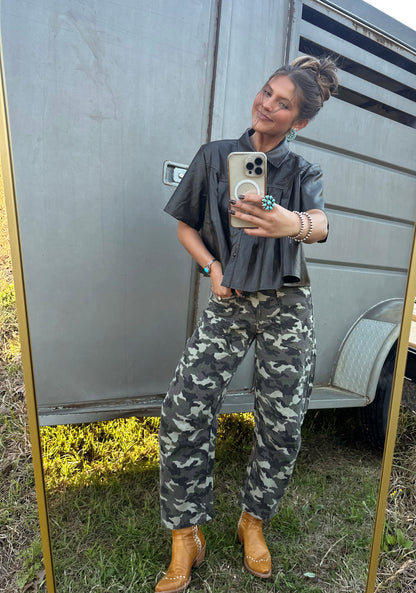 Camo Barrel Jeans