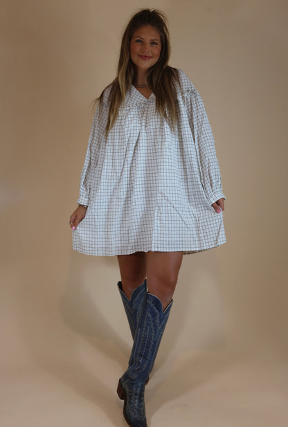 Checkered Babydoll Dress