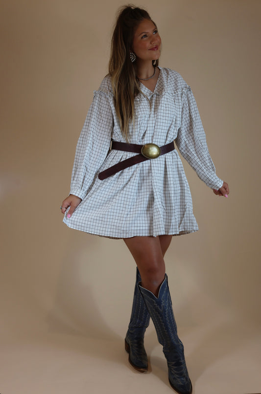 Checkered Babydoll Dress