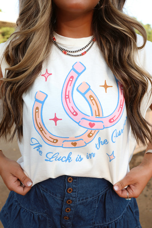 "The Luck is in the Curve" Boxy Tank