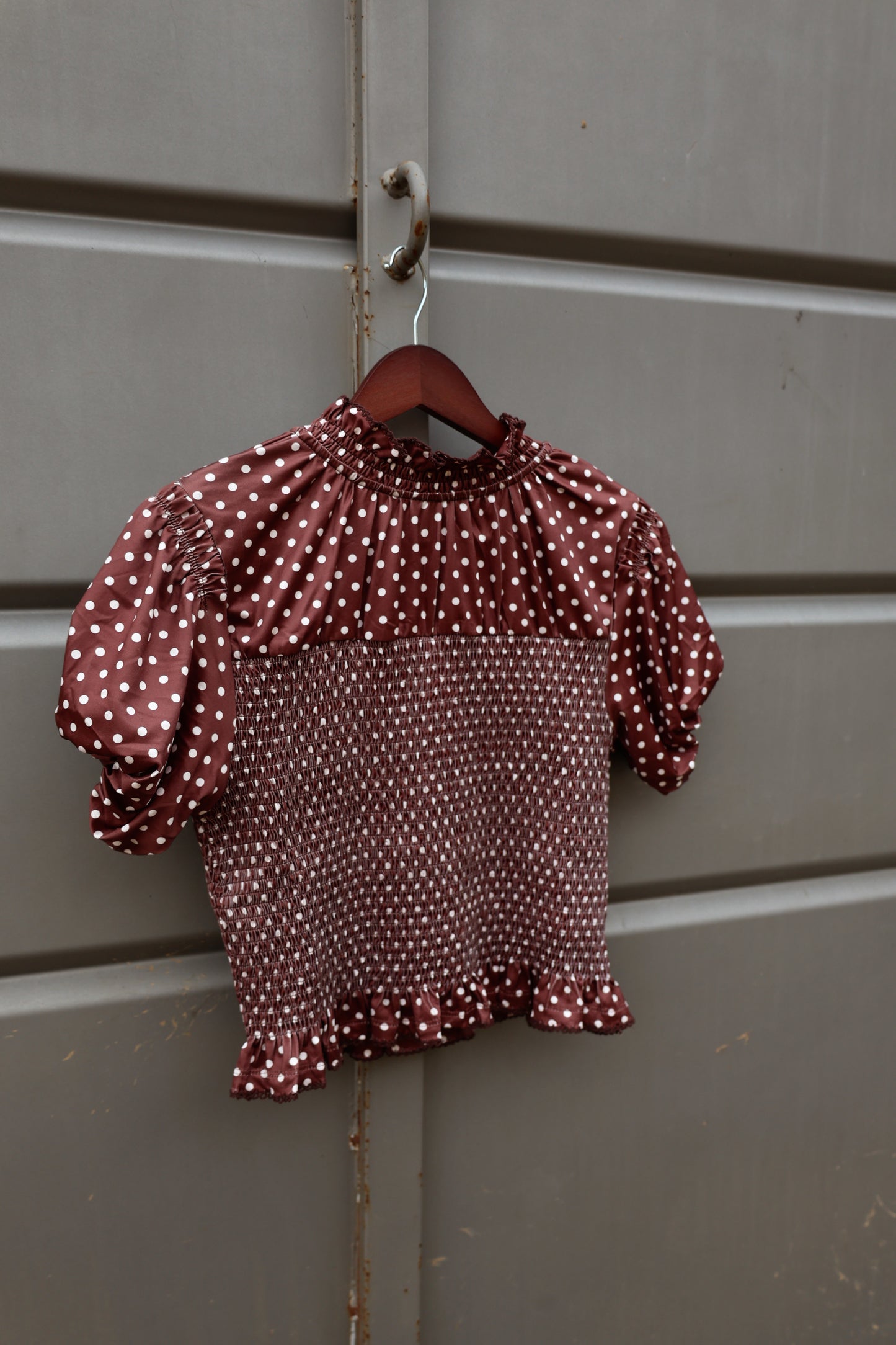 Brown Polka Dot Top