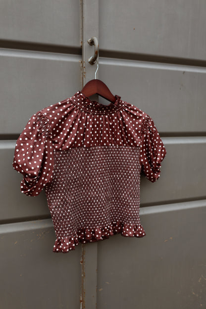 Brown Polka Dot Top