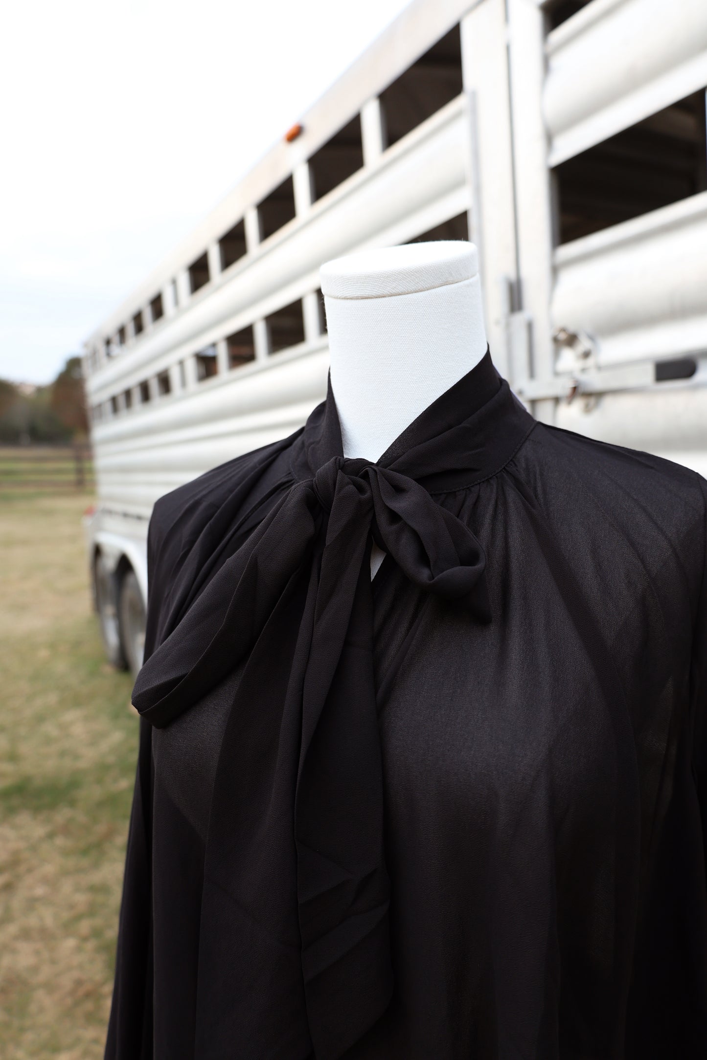 High-Low Black Blouse