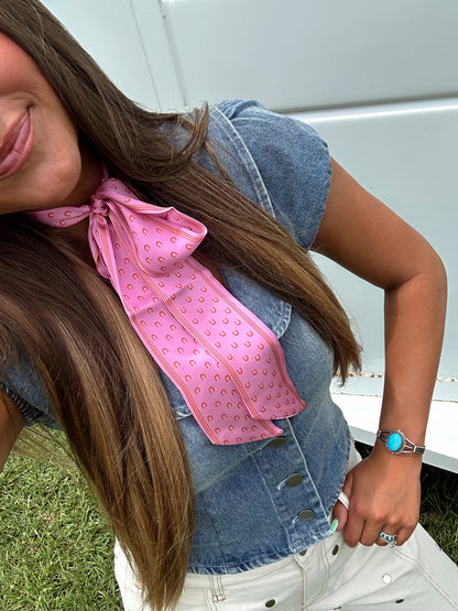 Pink Horseshoe Twilly