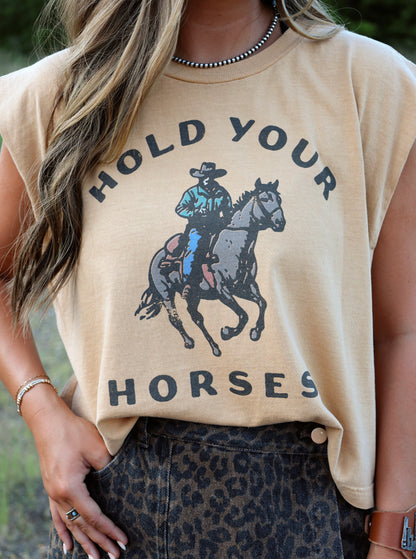 "Hold Your Horses" Boxy Tank