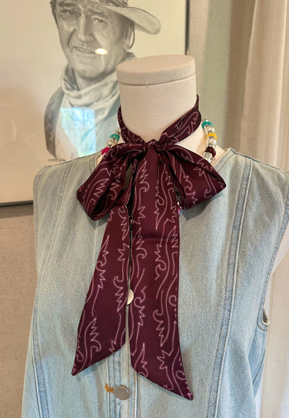 Purple Boot Stitch Twilly