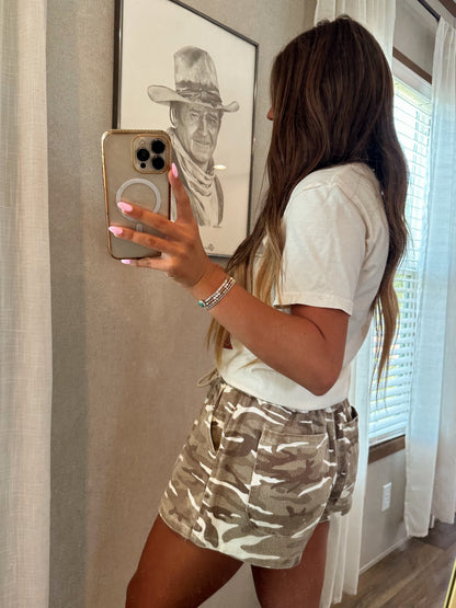 Drawstring Camo Skort