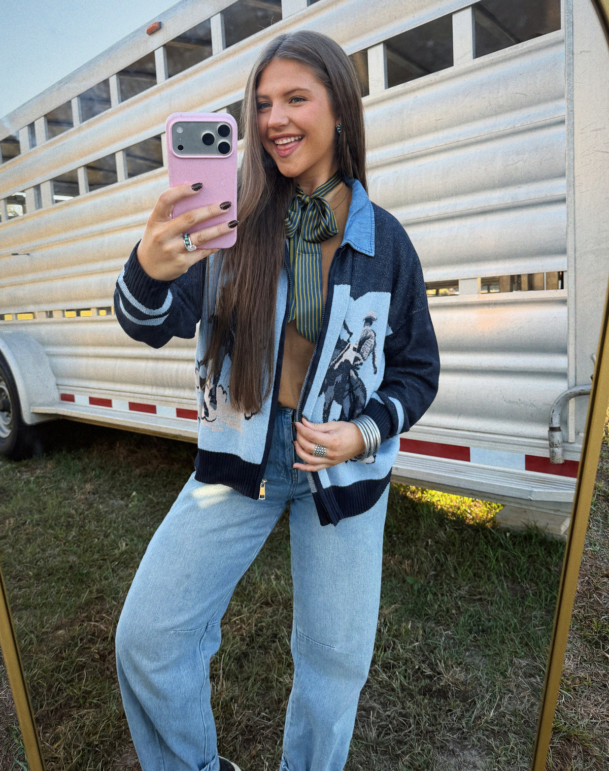 The Bronc Blues Zip-Up Jacket