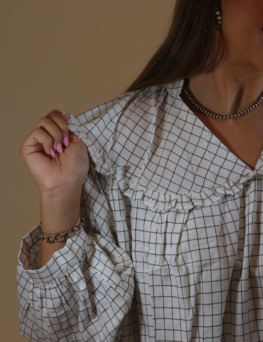 Checkered Babydoll Dress