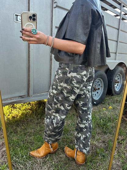 Camo Barrel Jeans