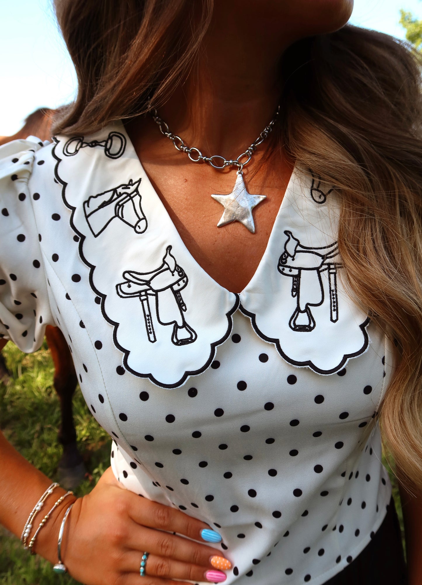 Saddle Up, Polka Dot Top