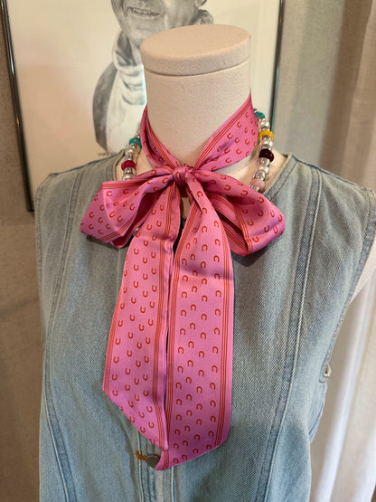 Pink Horseshoe Twilly
