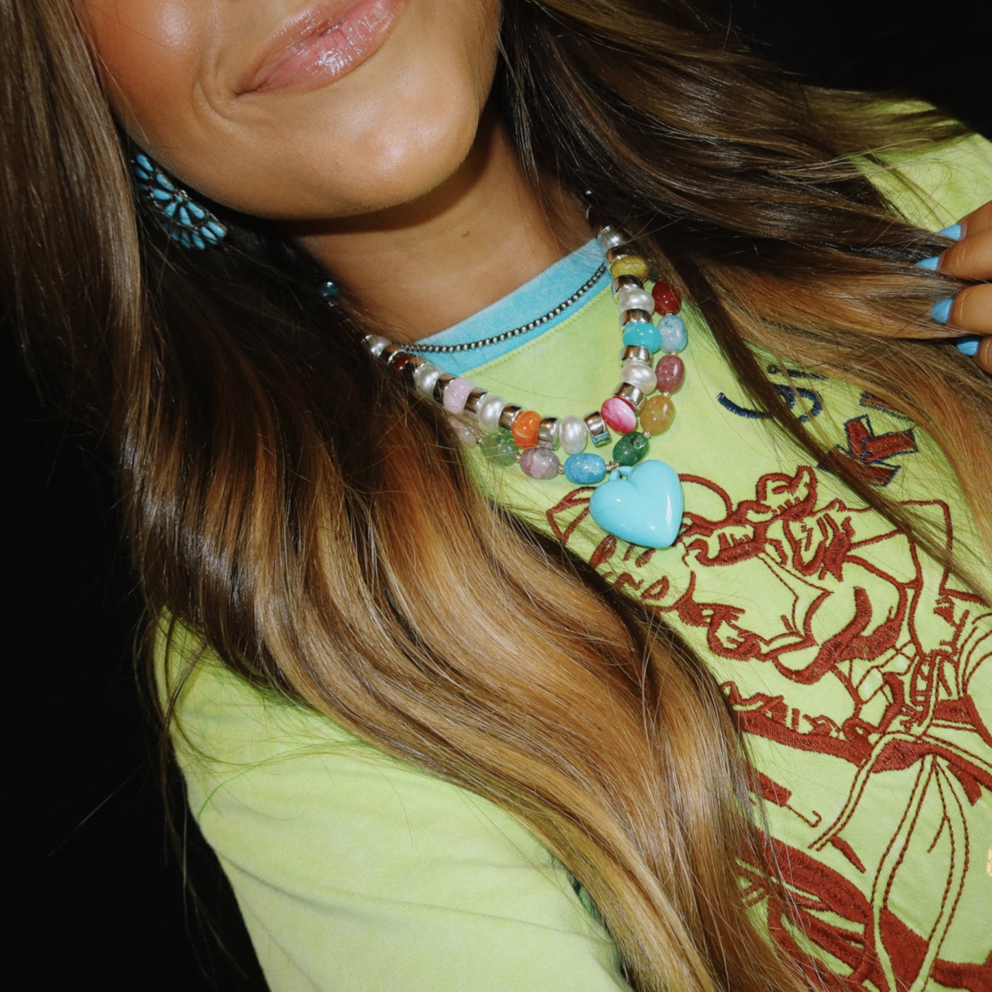 Confetti Silver Bead Necklace