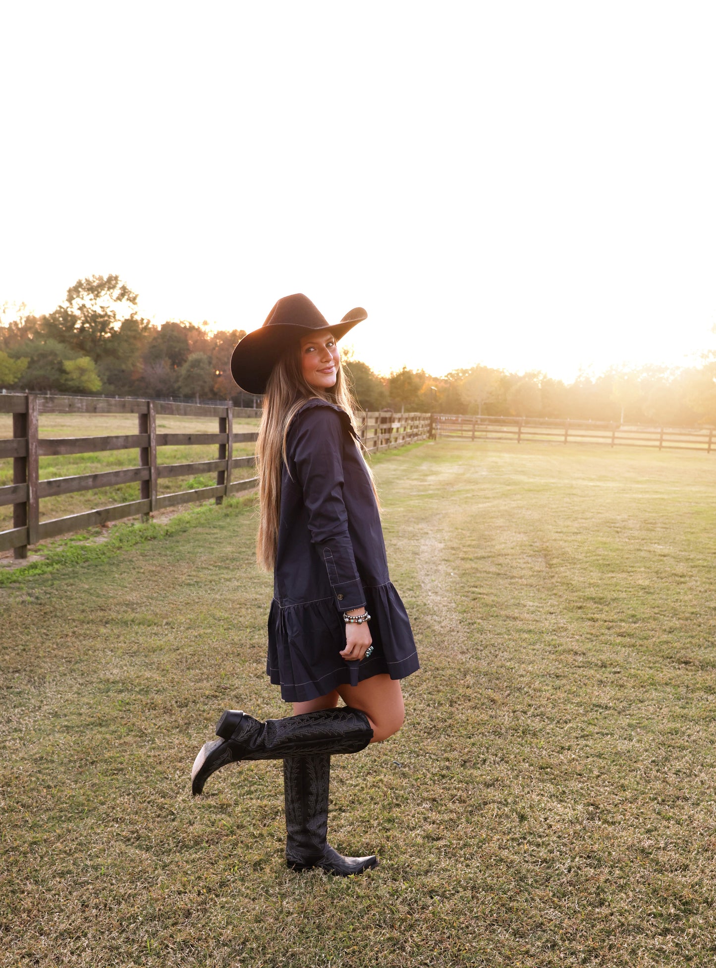 Navy Blue Collar Dress